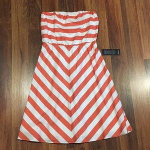 Strapless coral and white dress (never worn)